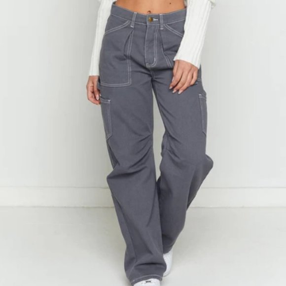 Lioness Denim - Lioness Miami Vice Pant - Slate - Oversized Denim Cargo BNWT sz Large Grunge Sk8